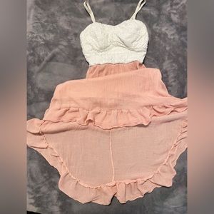 Coral High-Low Dress